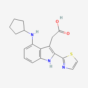 사이클로펜틸아미노카복시메틸티아졸릴인돌 PubChem 분자구조식