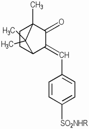 벤질리덴캠퍼하이드롤라이즈드콜라겐설폰아마이드 KCIA 분자구조식