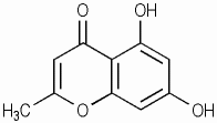 다이하이드록시메틸크로몬 KCIA 분자구조식