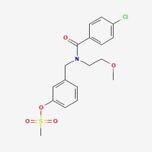 메실옥시벤질메톡시에틸클로로벤즈아마이드 PubChem 분자구조식