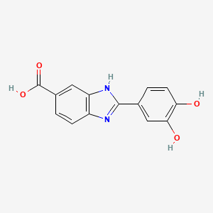 다이하이드록시페닐벤즈이미다졸카복실릭애씨드 PubChem 분자구조식